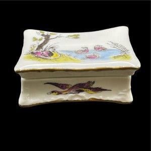 Limoges France Trinket Box Nature Ducks Phillipe Deshoulieres Hand Painted
